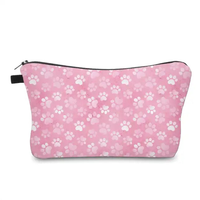 Pink Paw Print - Water-Resistant Multi-Use Pouch