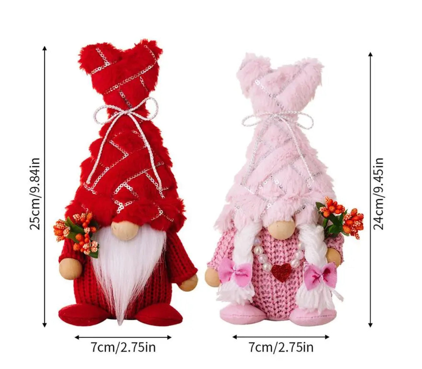 Gnome - Valentine #10 - Red & Pink