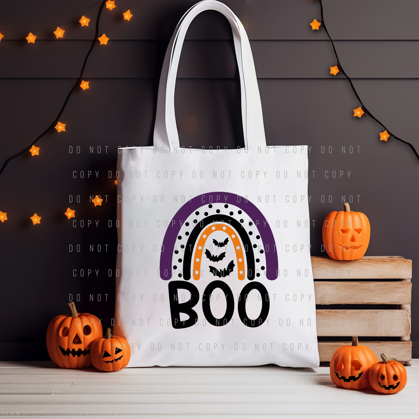 Tote Bag - Halloween - Boo Rainbow
