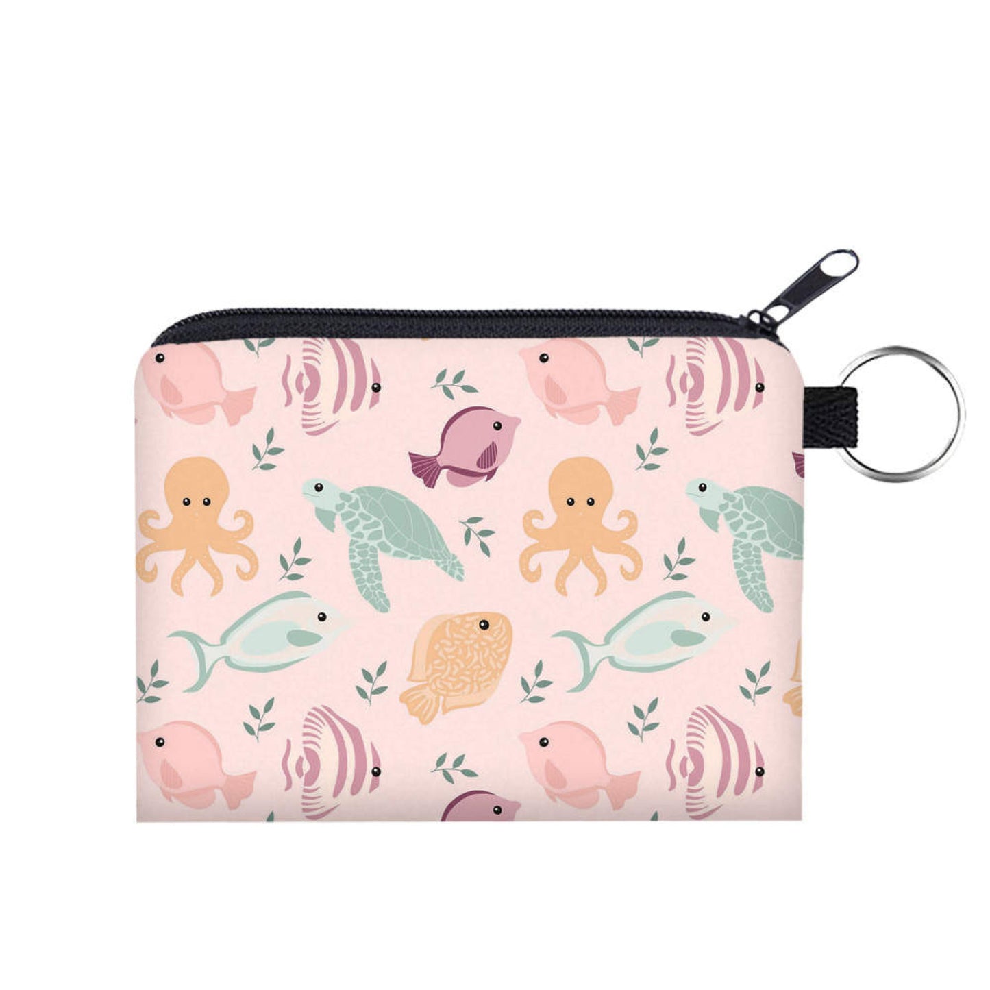 Under The Sea Pink - Water-Resistant Mini Pouch w/ Keyring