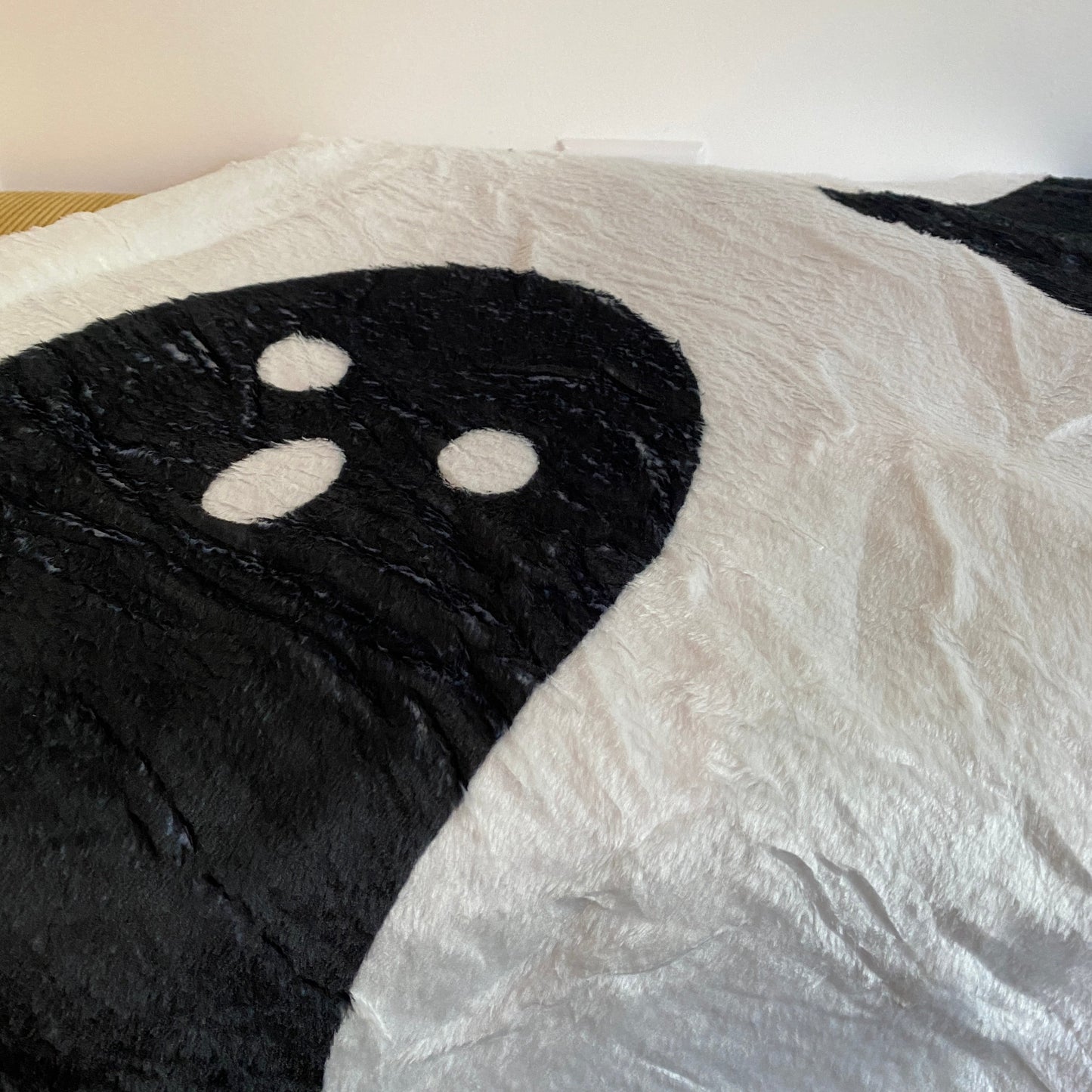 Double Sided Ghosts Black & White Minky Blanket