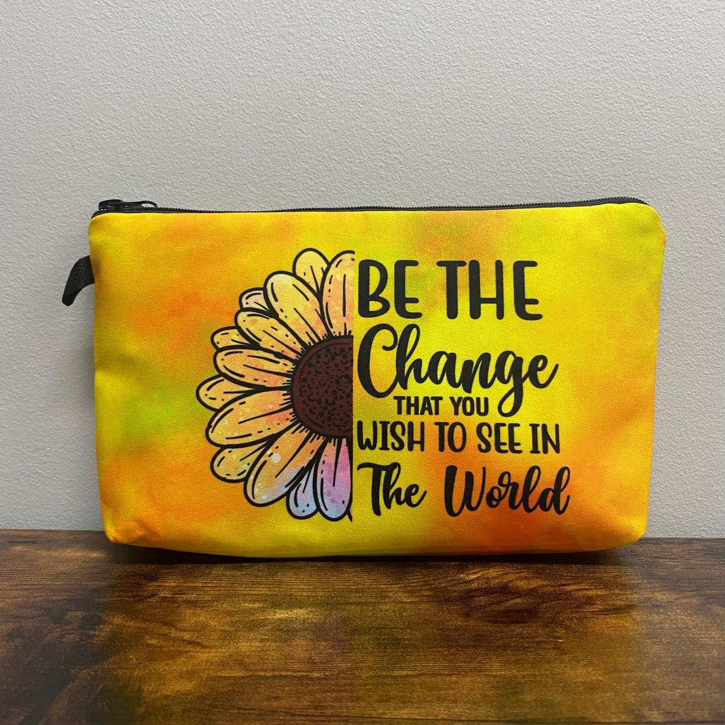 Sunflower Be The Change - Water-Resistant Multi-Use Pouch