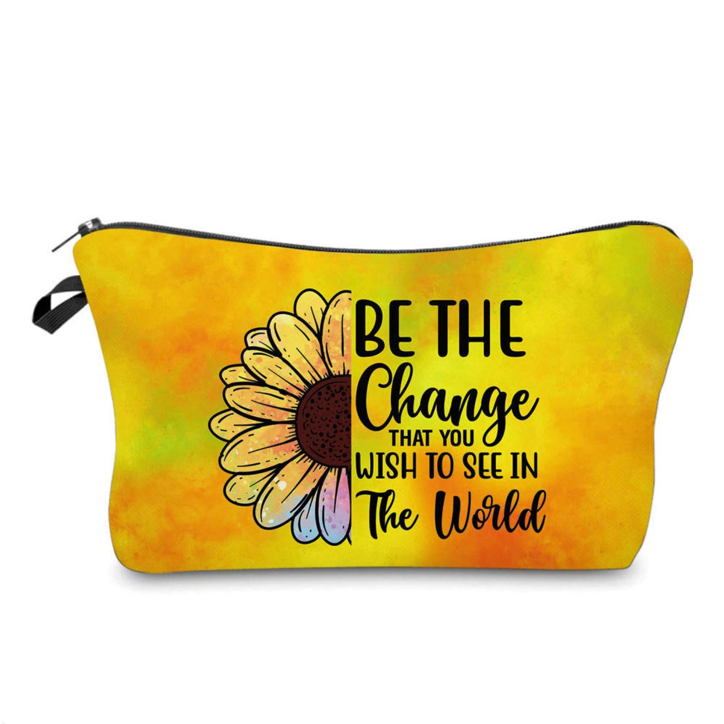 Sunflower Be The Change - Water-Resistant Multi-Use Pouch