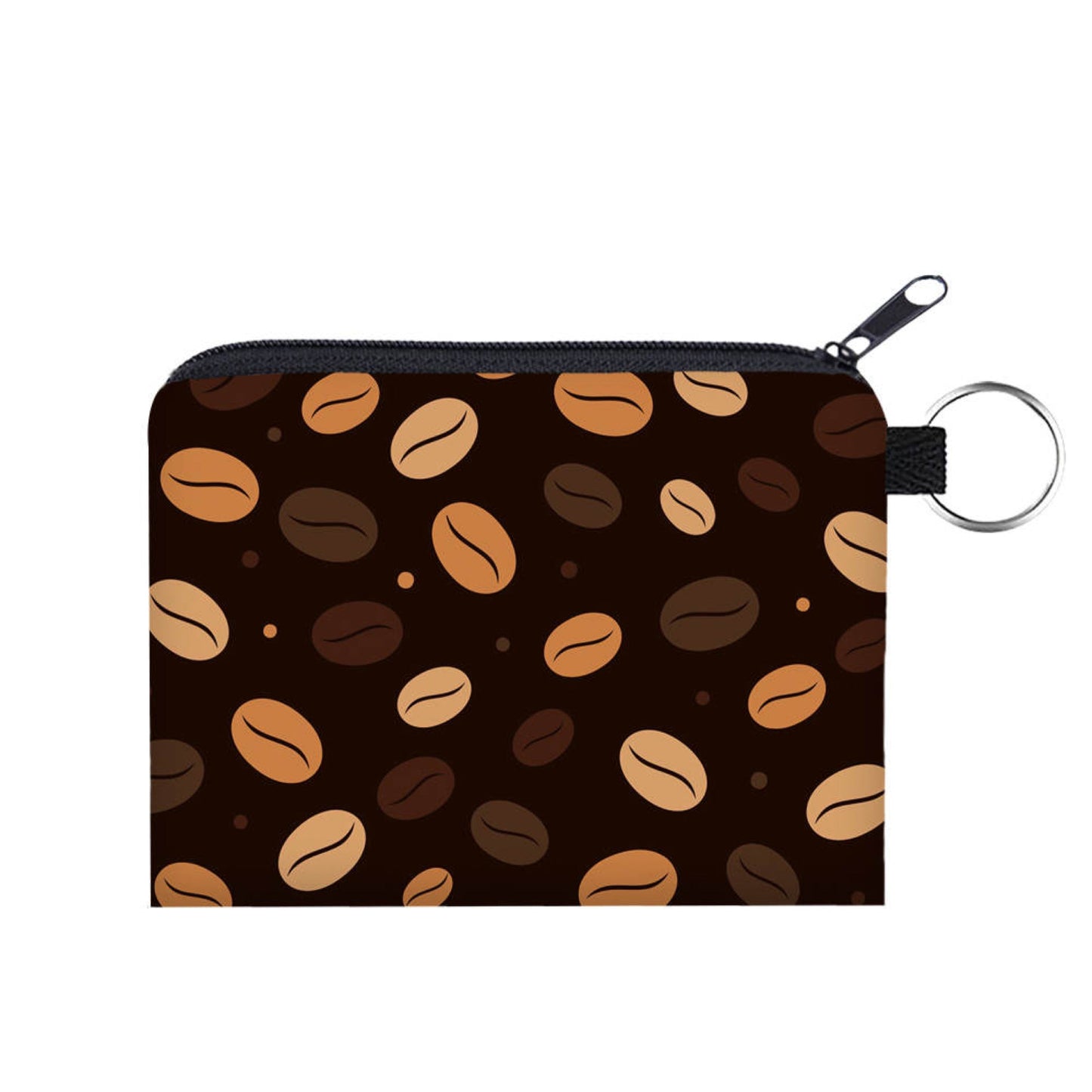 Coffee Beans - Water-Resistant Mini Pouch w/ Keyring