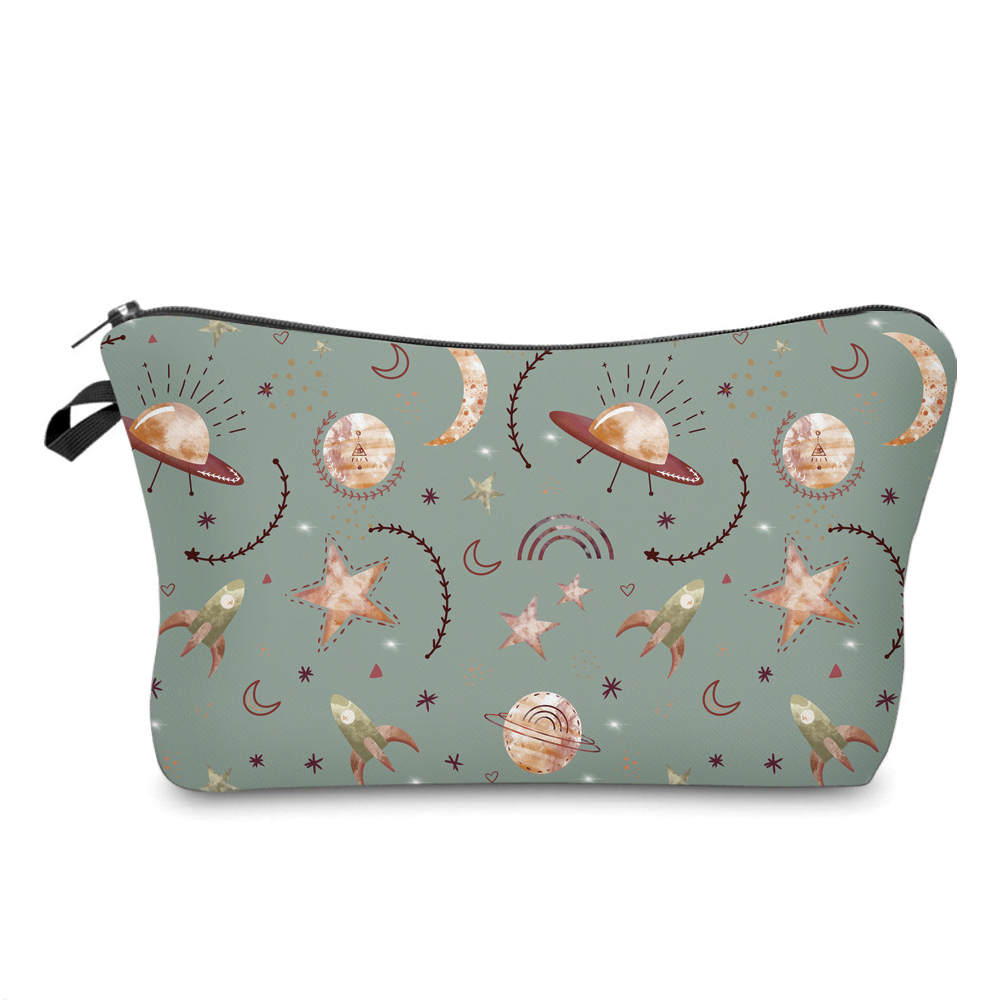 Space Beige Teal Green - Water-Resistant Multi-Use Pouch