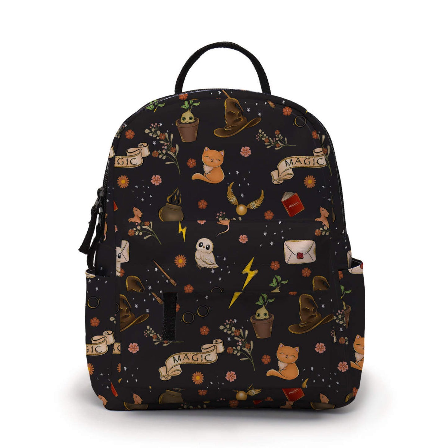 Magic Things on Black - Water-Resistant Mini Backpack