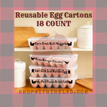 18 Count Egg - Plastic Reusable Chicken Egg Carton - Holds 18 Eggs