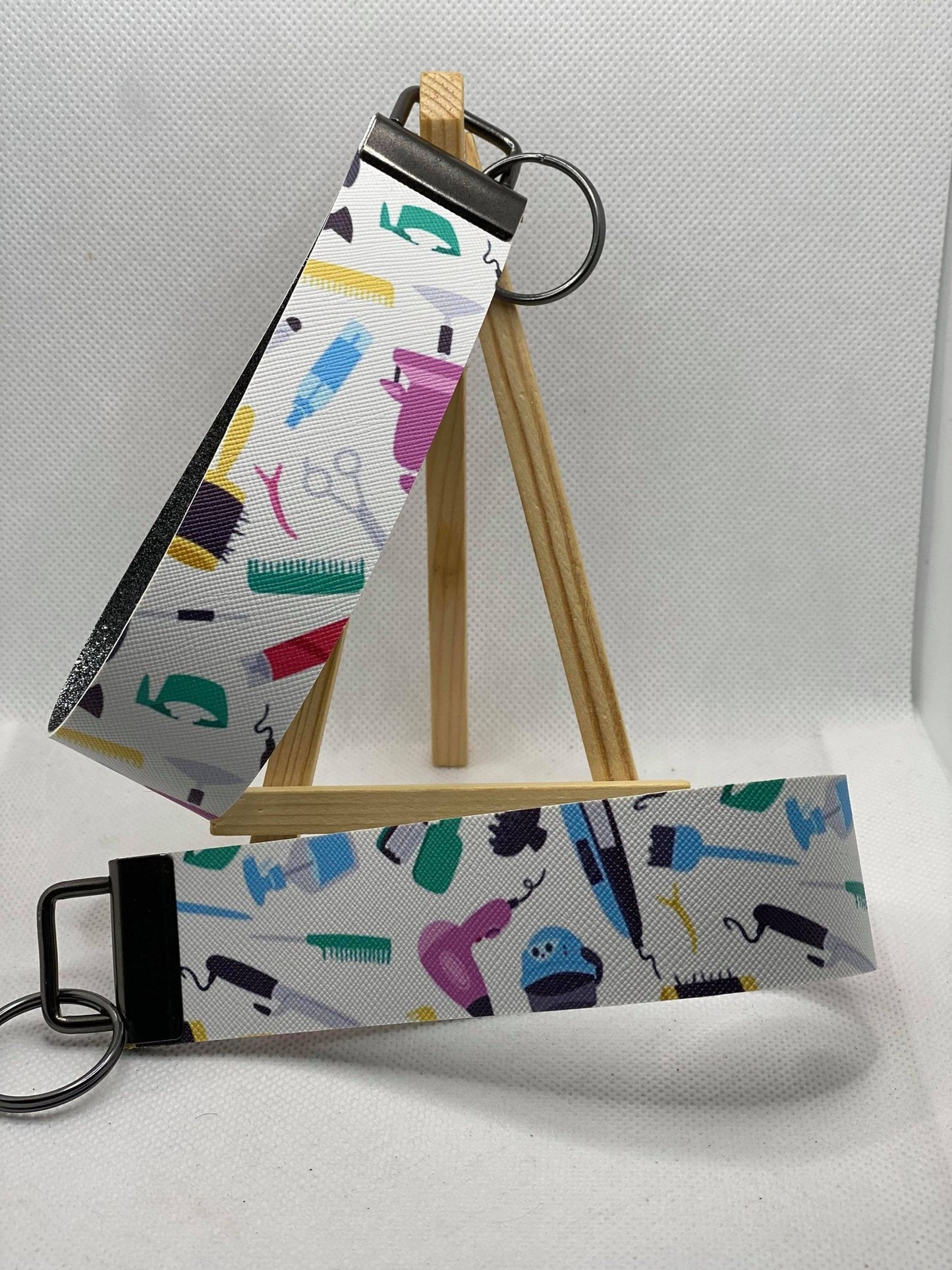 Hairstylist - Stylist - Hairdresser - Faux Leather Wristlet Keychain