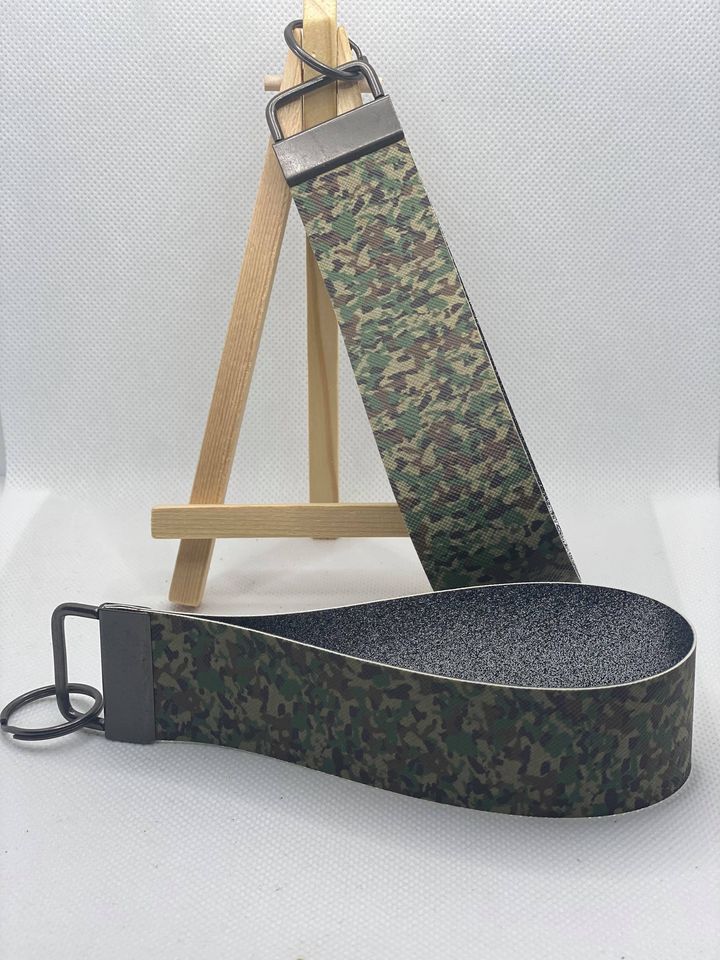 Digi Camo - Camouflage - ACU Camo - Faux Leather Wristlet Keychain