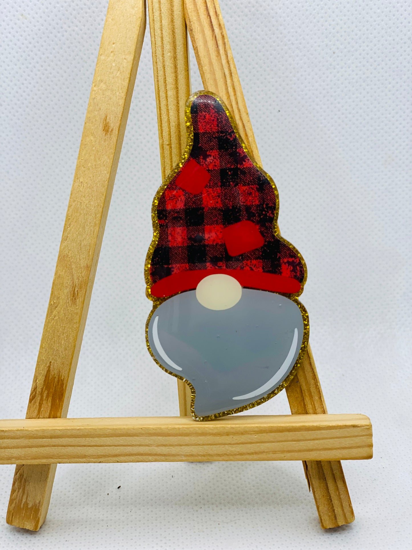 3" Buffalo Plaid Gnome Magnet