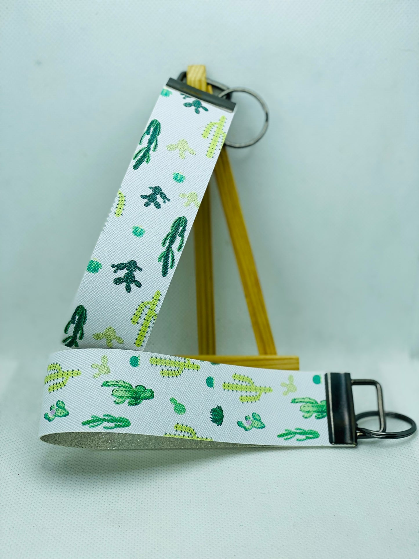 Cactus - Succulent Faux Leather Wristlet Keychain