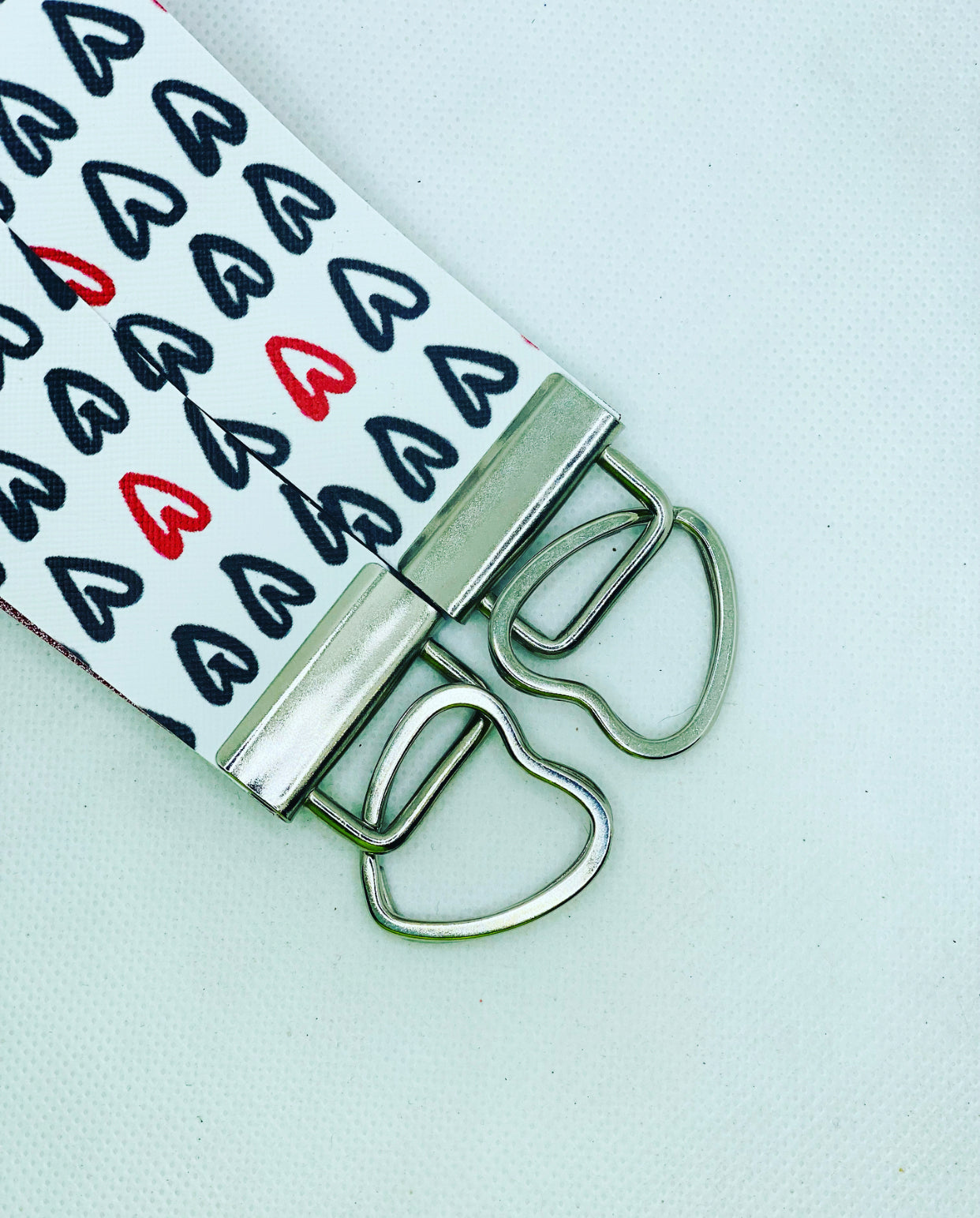 Limited Edition - Hearts Faux Leather Wristlet Keychain