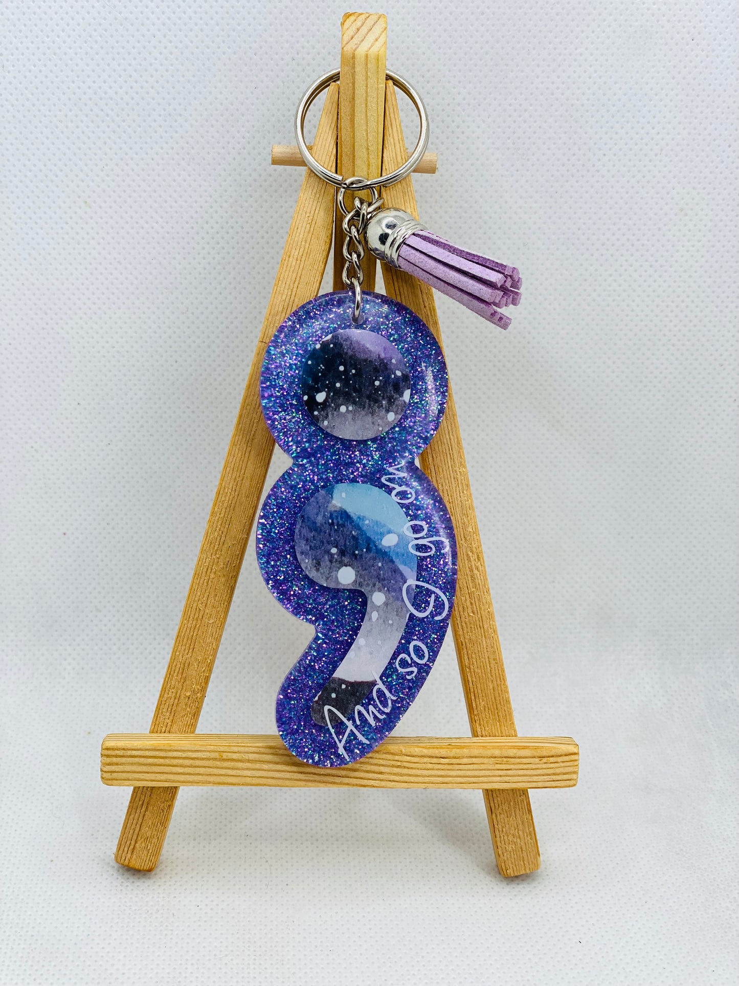3.5" And So I Go On Semicolon Keychain