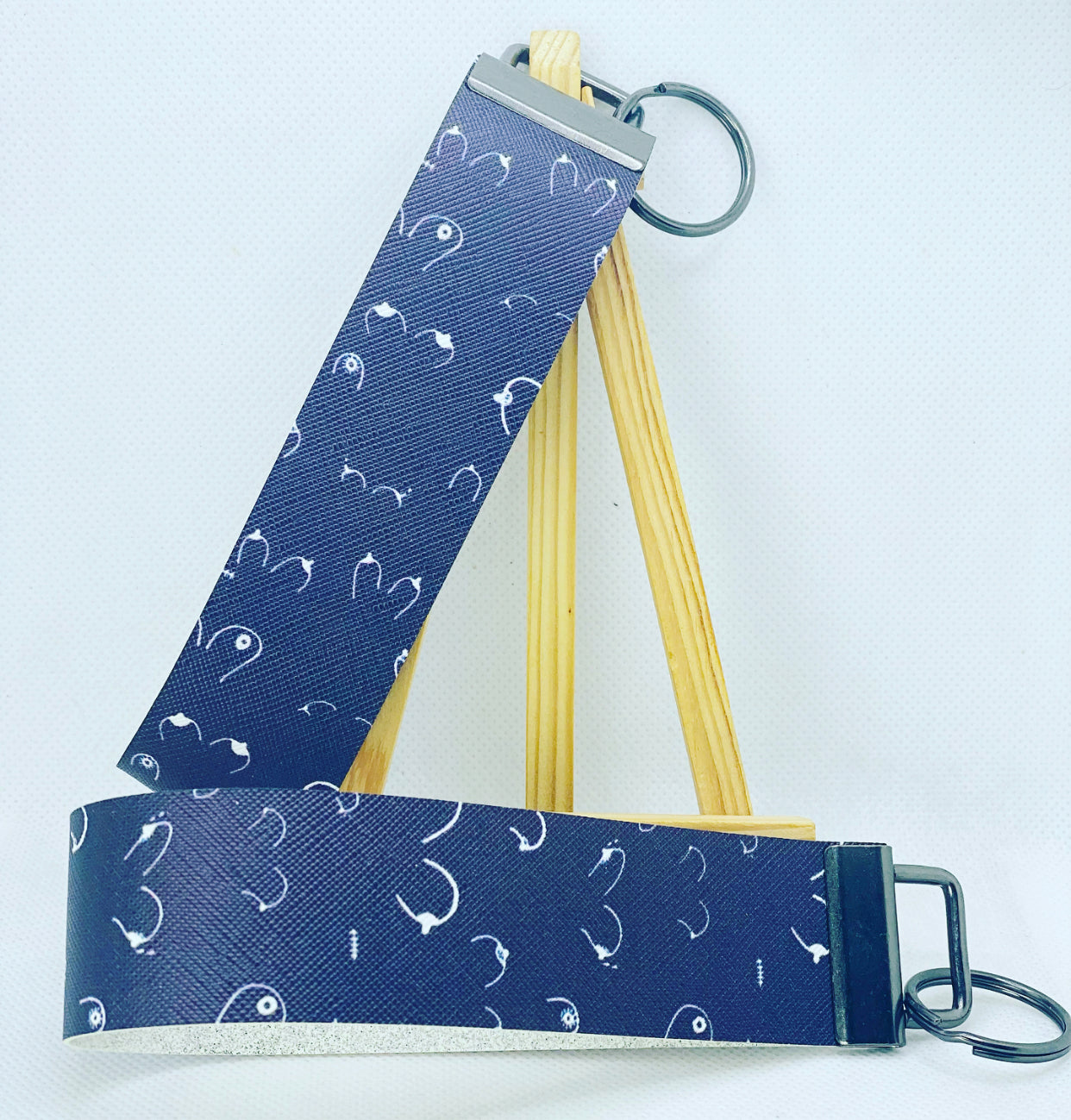 Breasts Faux Leather Wristlet Keychain