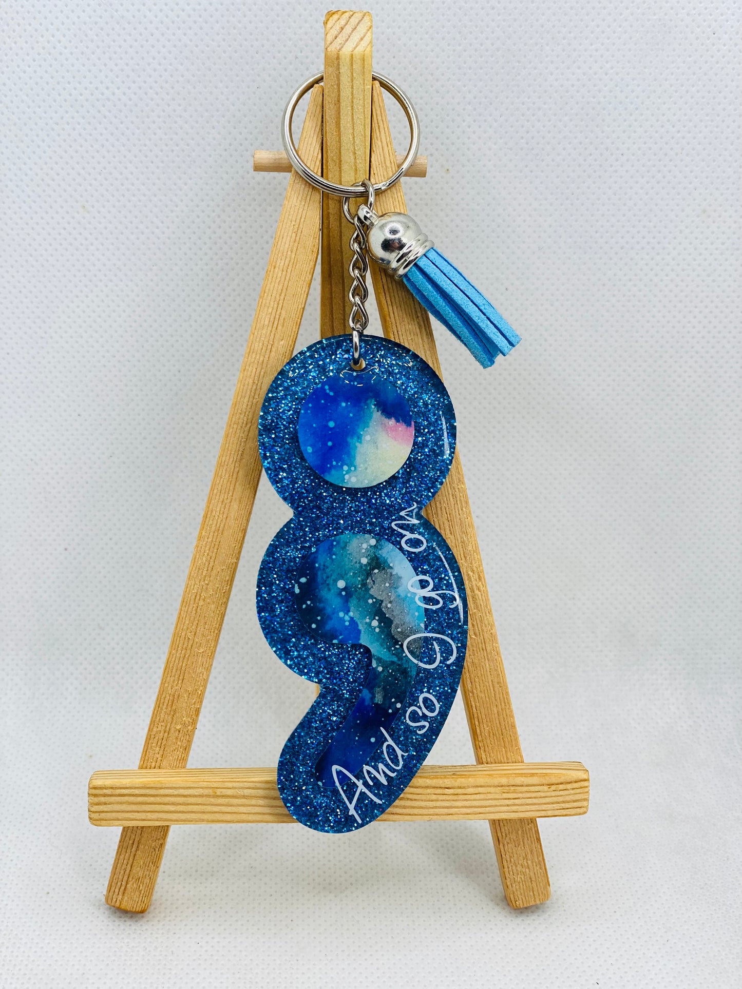 3.5" And So I Go On Semicolon Keychain