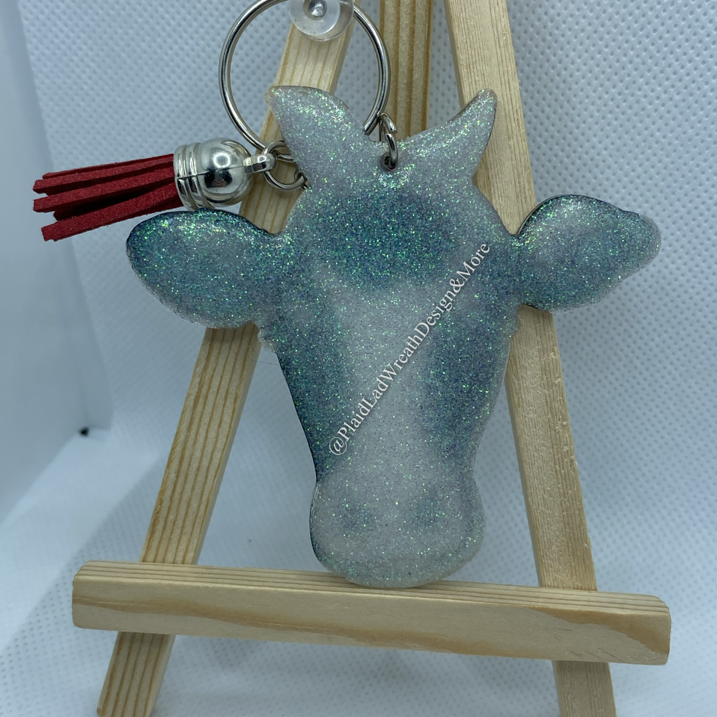 3" Cow With Buffalo Plaid Bandana