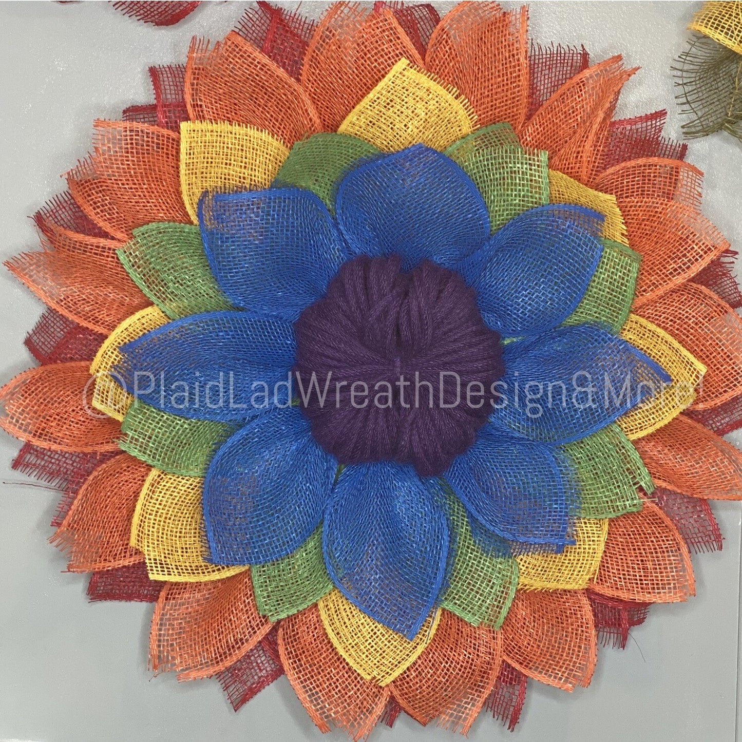 24" Rainbow Sunflower Wreath