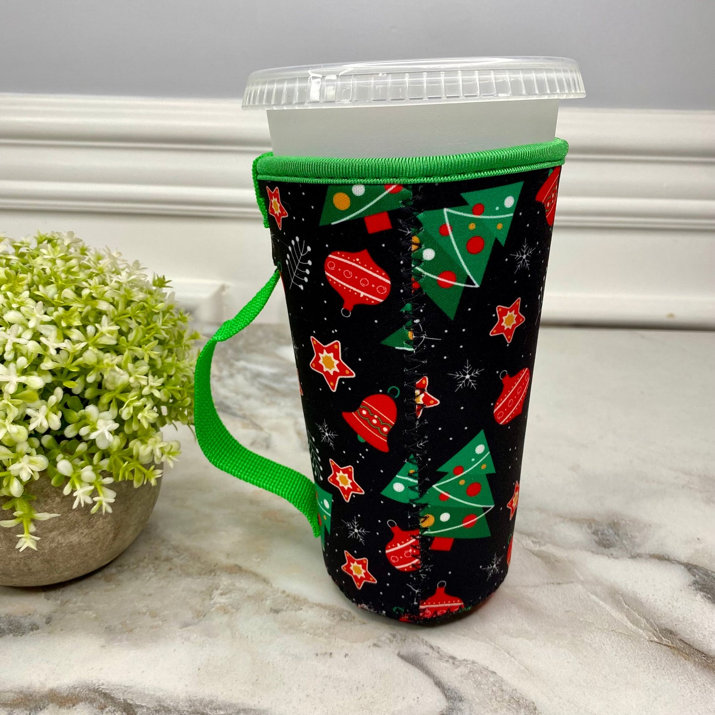 Neoprene Cup Holder Koozie Tumbler - Christmas Design