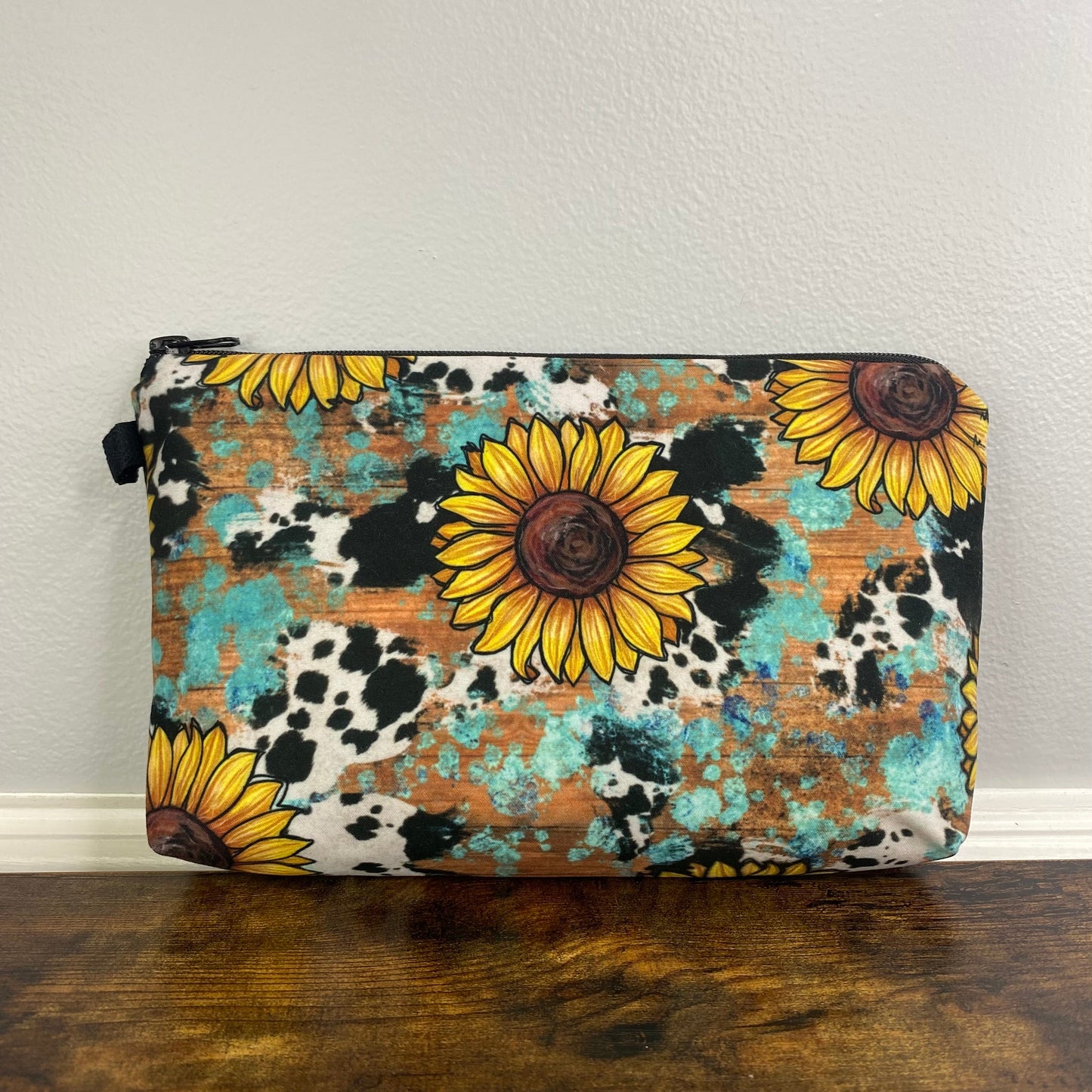 Sunflower Cow Wood - Water-Resistant Multi-Use Pouch