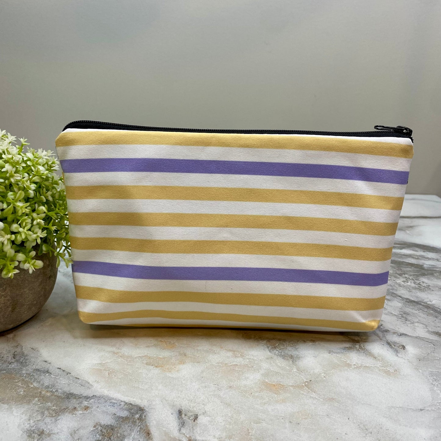 Yellow Purple Stripes - Water-Resistant Multi-Use Pouch