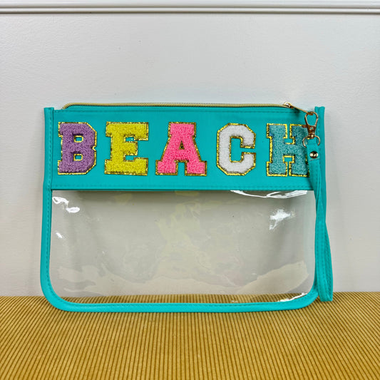 Pouch - XL Clear Zip - Beach