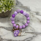 Silicone Bracelet Keychain - Purple Mushroom