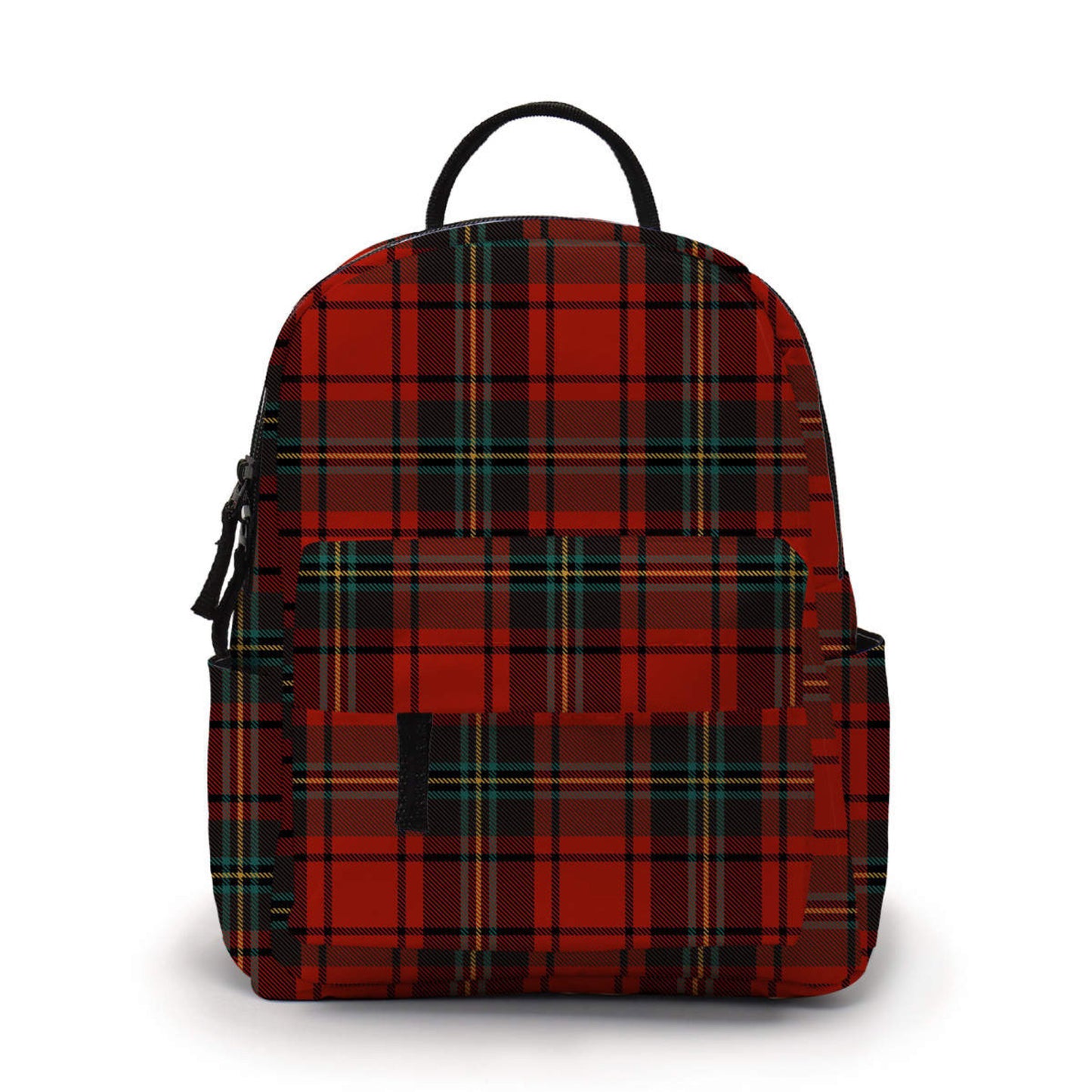 Plaid Green Red - Water-Resistant Mini Backpack