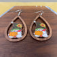 Wooden Teardrop Cutout - Fall - Gnome Sunflower Pumpkin