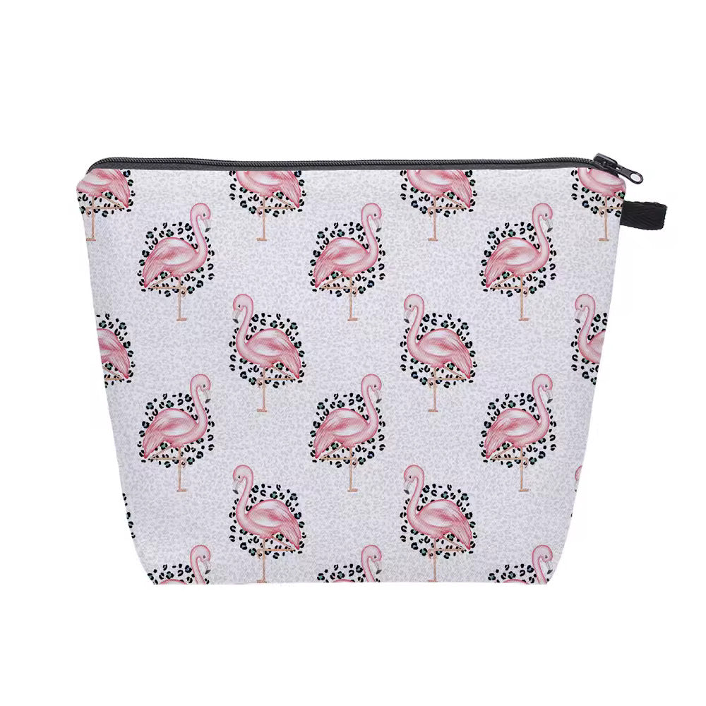 Animal Print Flamingo - Water-Resistant Multi-Use XL Pouch