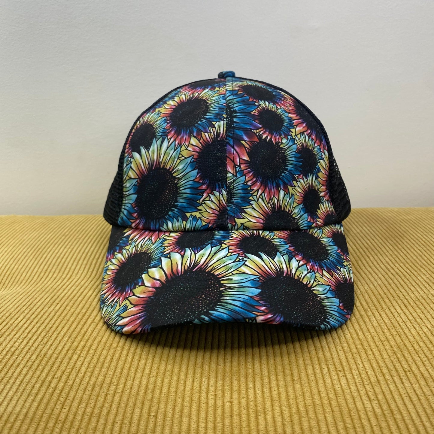 Hat - Ponytail - Rainbow Sunflower