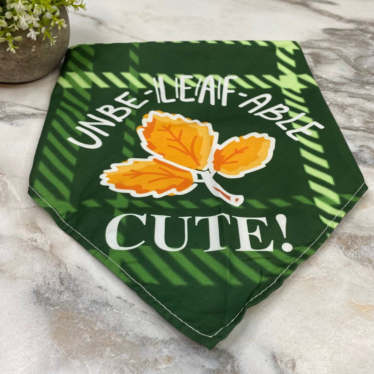 Dog Bandana - Sayings - Unbe-Leaf-Able Cute