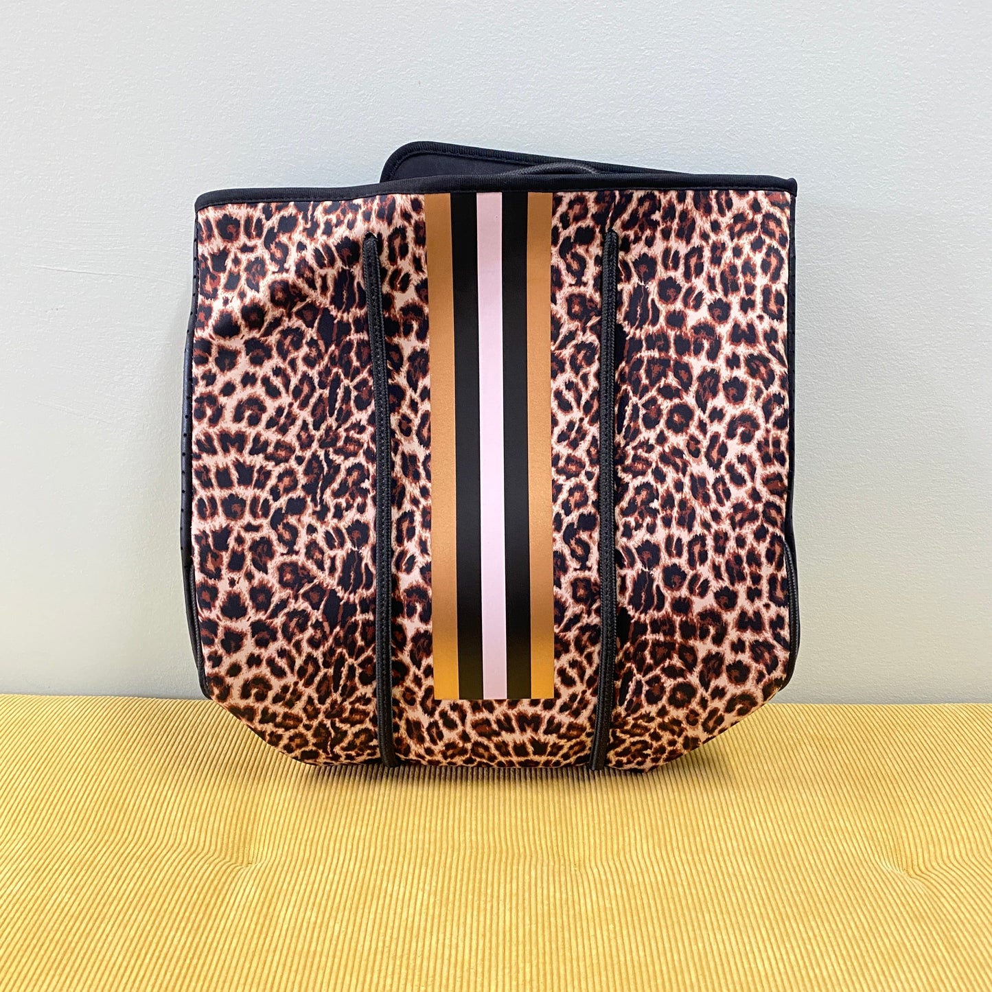 Neoprene Tote - Gold Animal Stripe