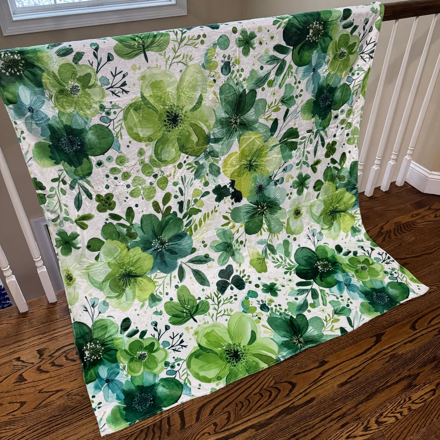 Blanket - St. Patrick’s Day - Dark & Light Green Floral