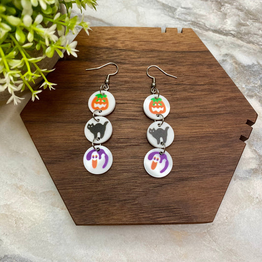 Acrylic Dangle Earrings - Halloween Cookies