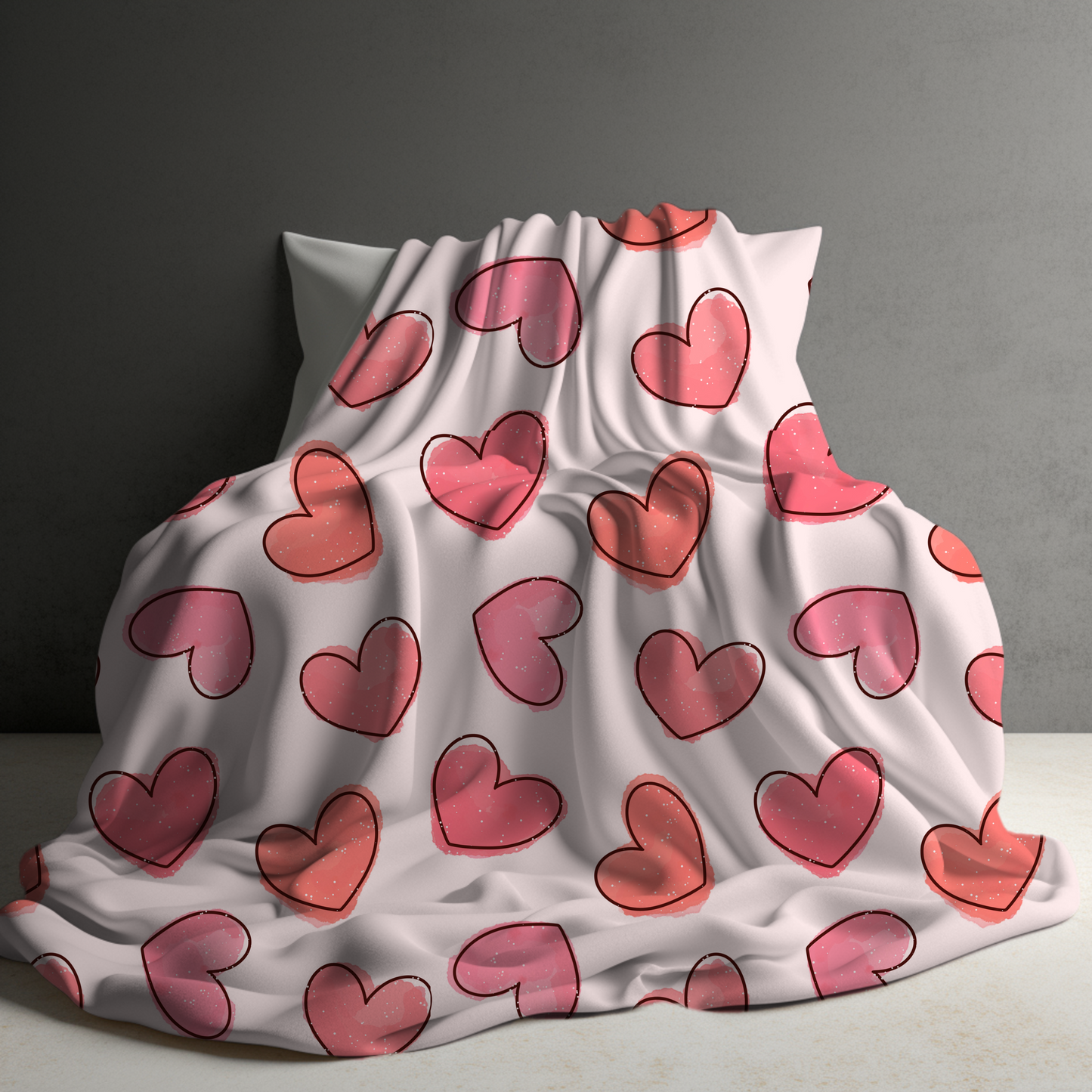 Blanket - Heart Speckle Pink