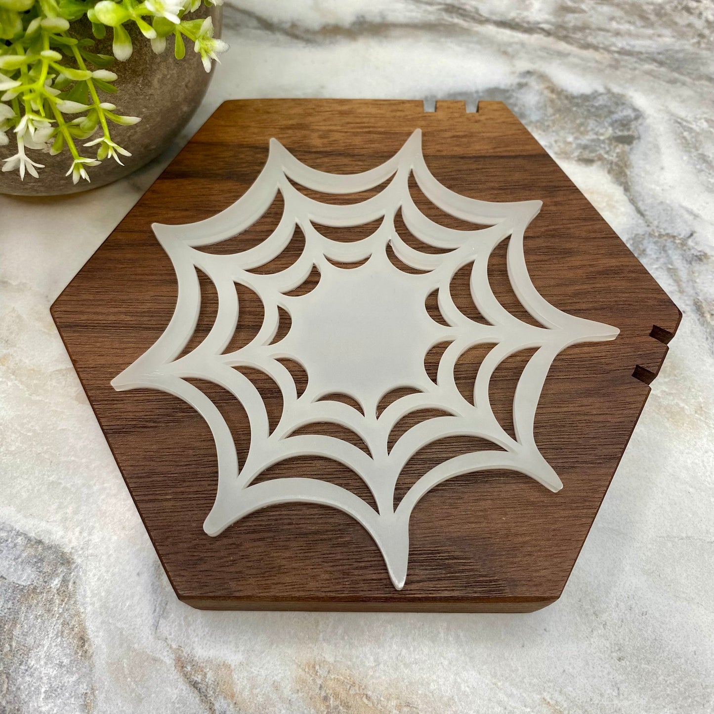 Coaster - Silicone - Glow In The Dark Spider Web