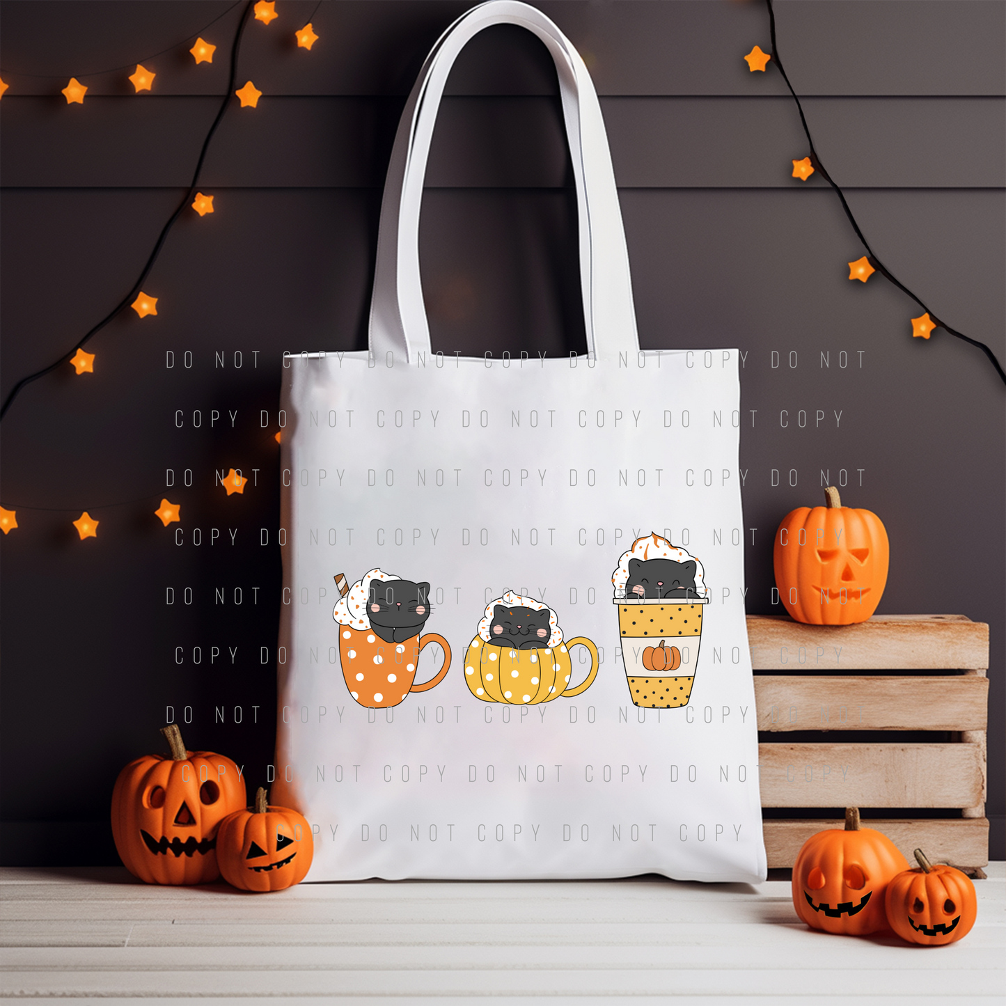 Tote Bag - Halloween - Cat Coffee