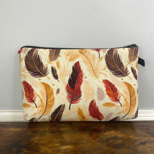 Feathers Brown Rust Cream - Water-Resistant Multi-Use Pouch