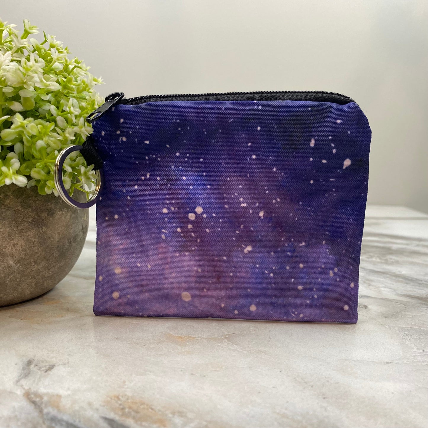 Purple Galaxy - Water-Resistant Mini Pouch w/ Keyring