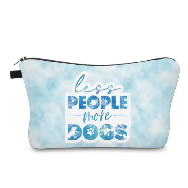 Less People More Dogs Blue - Water-Resistant Multi-Use Pouch