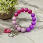 Silicone Bracelet Keychain - Purple Magenta Galaxy