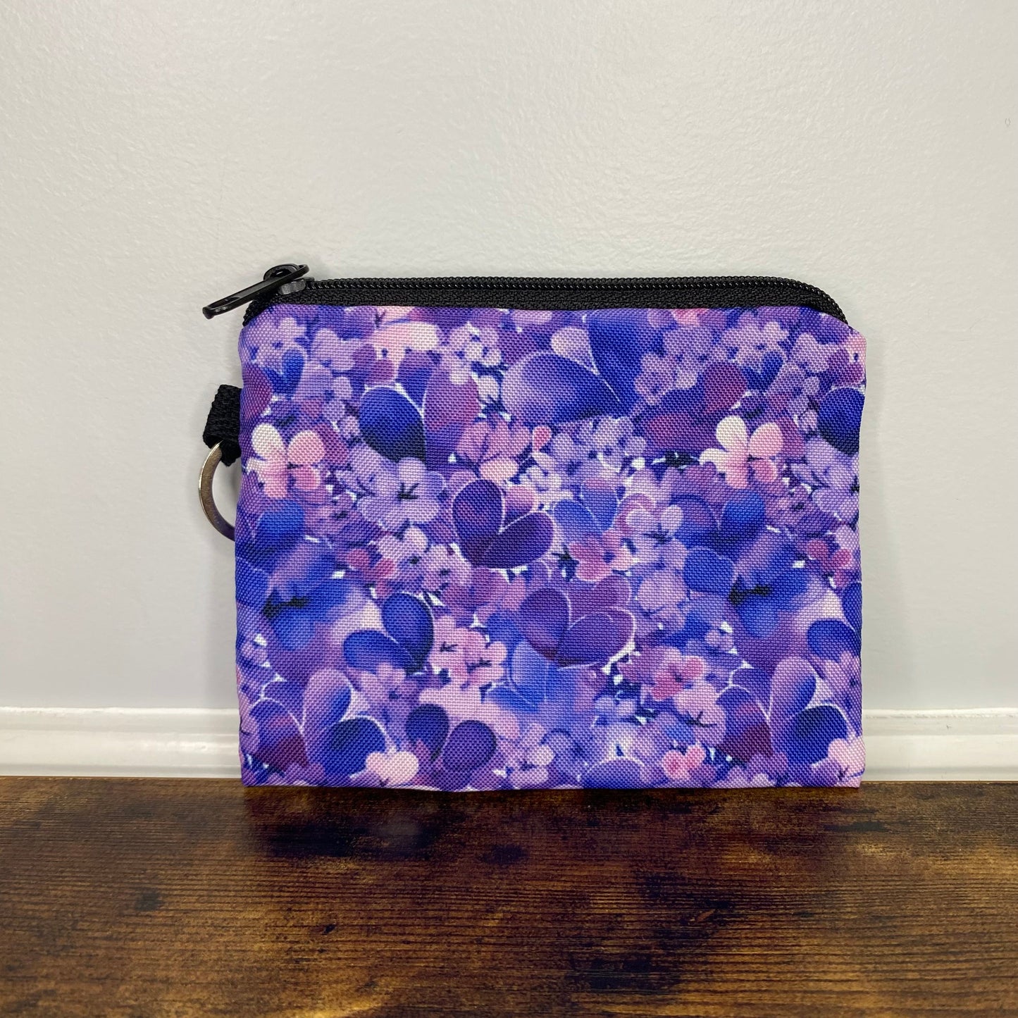 Lilac Purple Petals - Water-Resistant Mini Pouch w/ Keyring