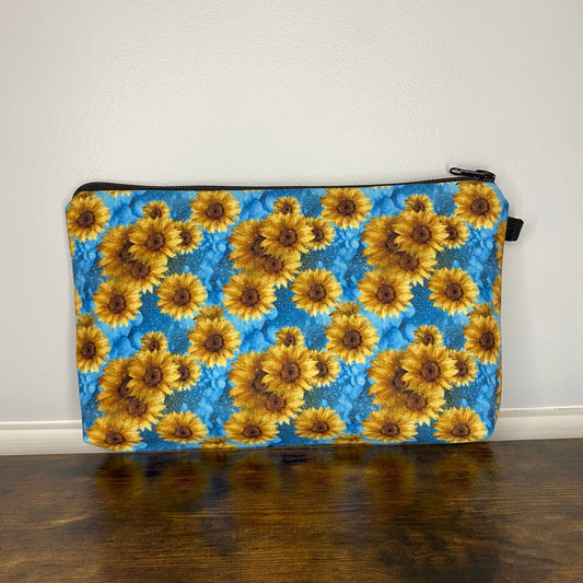 Sunflower Blue Shimmer - Water-Resistant Multi-Use Pouch