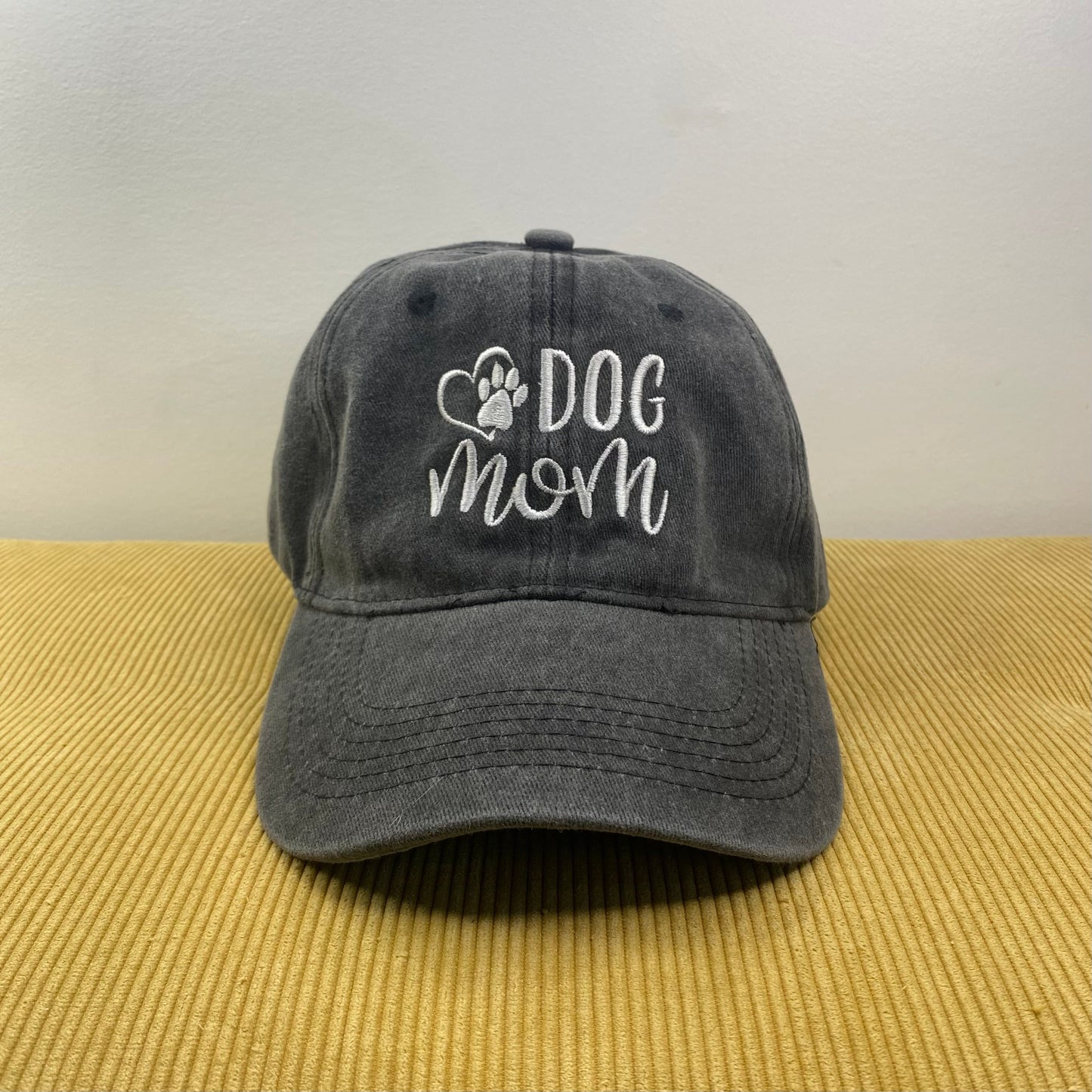 Hat - Paw Print - Dog Mom Grey