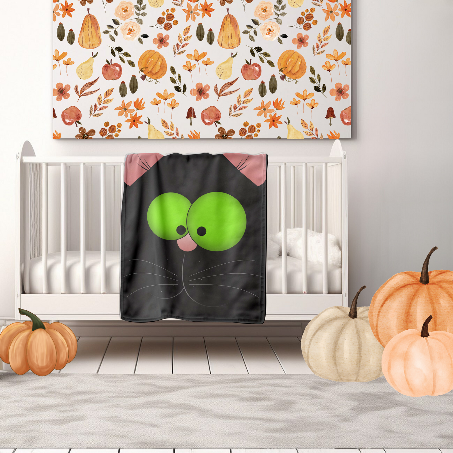 Blanket - Halloween Silly Faces - Black Cat