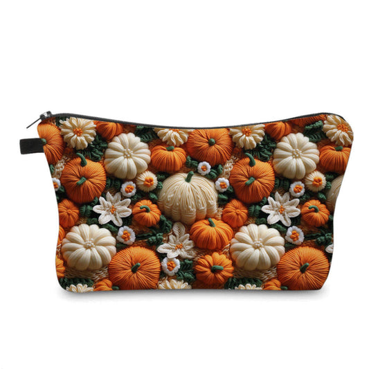 Pumpkin Floral Embrodery Cream Orange - Water-Resistant Multi-Use Pouch