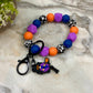 Silicone Bracelet Keychain - Halloween - Gnome Witch Purple Orange Blue