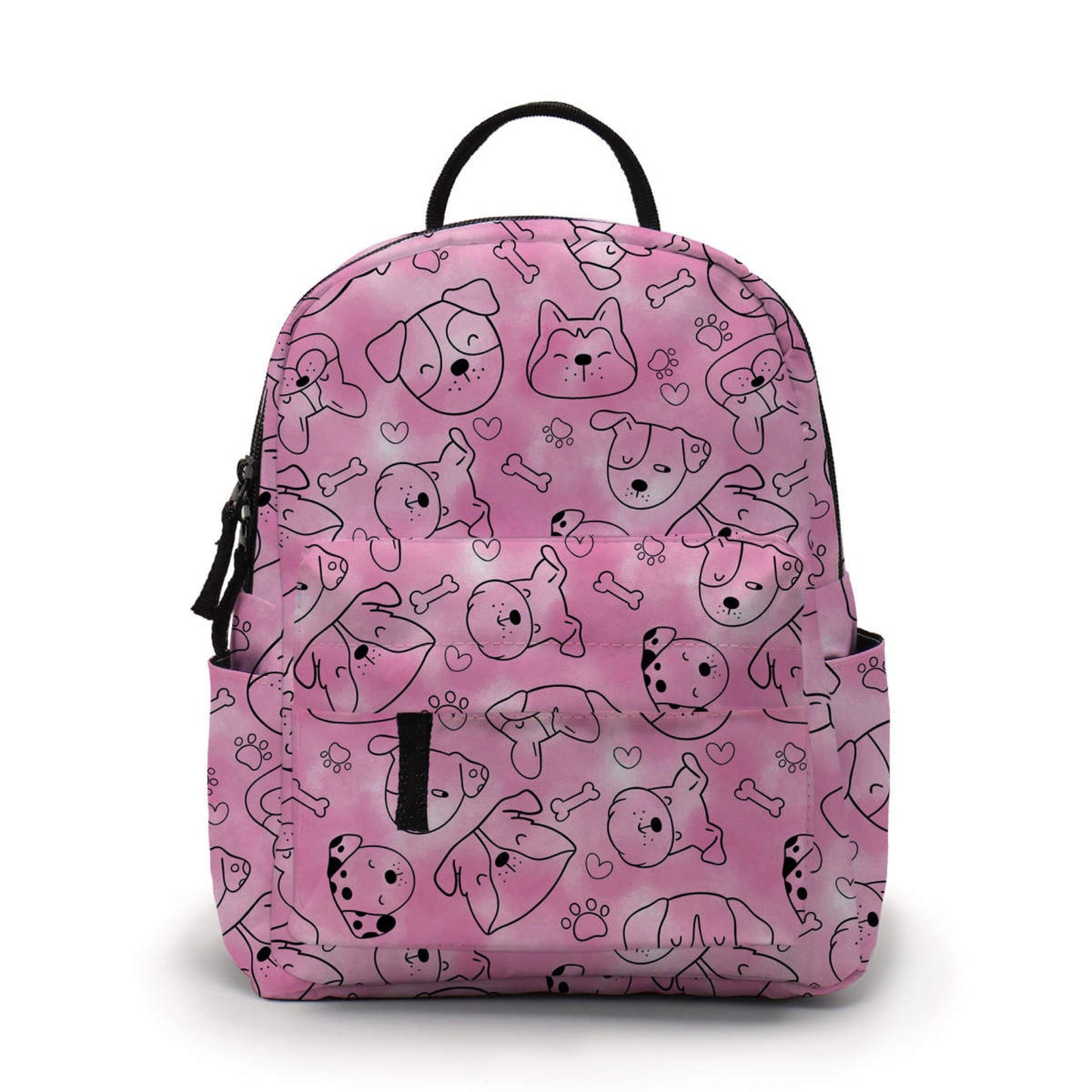 Dogs On Pink - Water-Resistant Mini Backpack