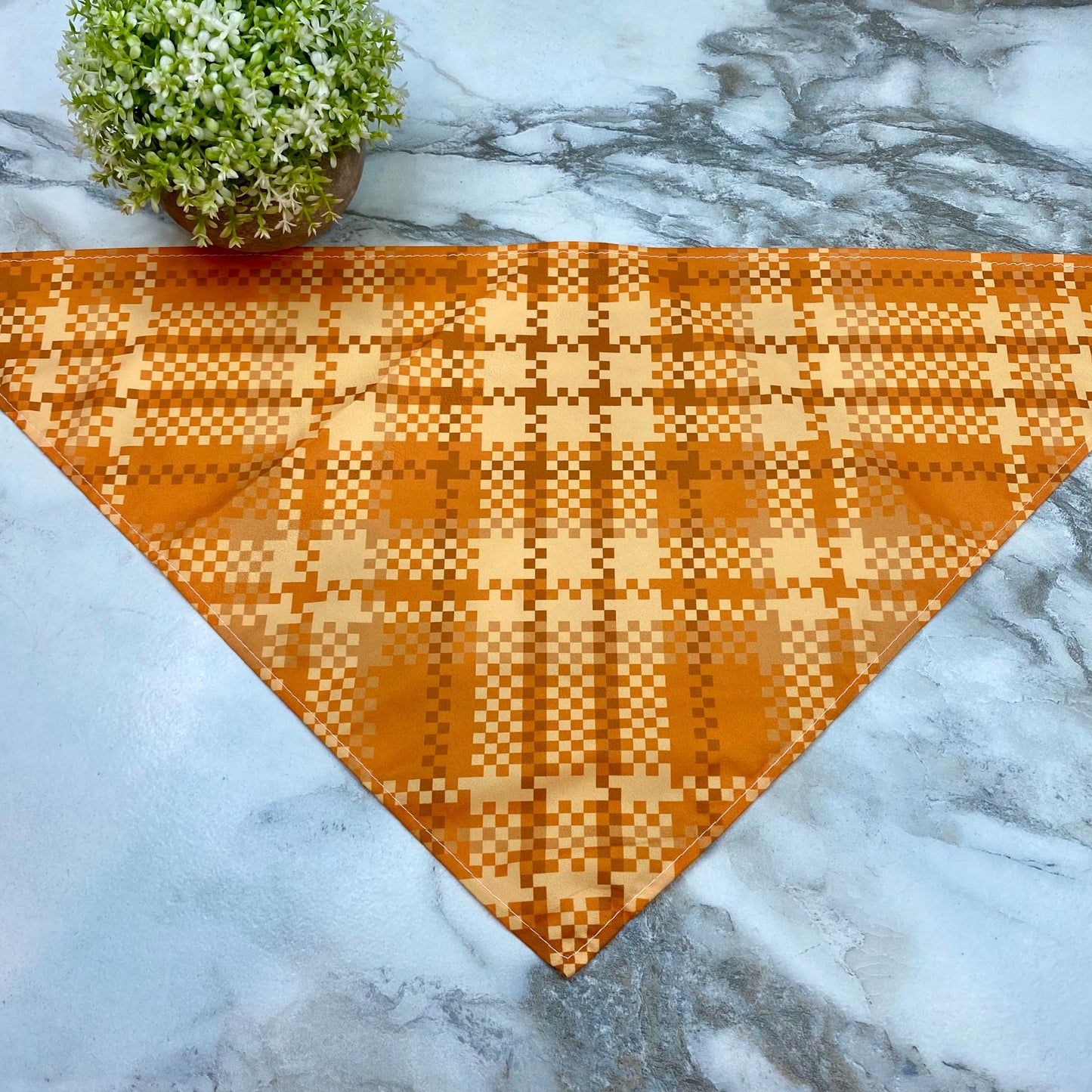 Dog Bandana - Fall - Orange Checkered