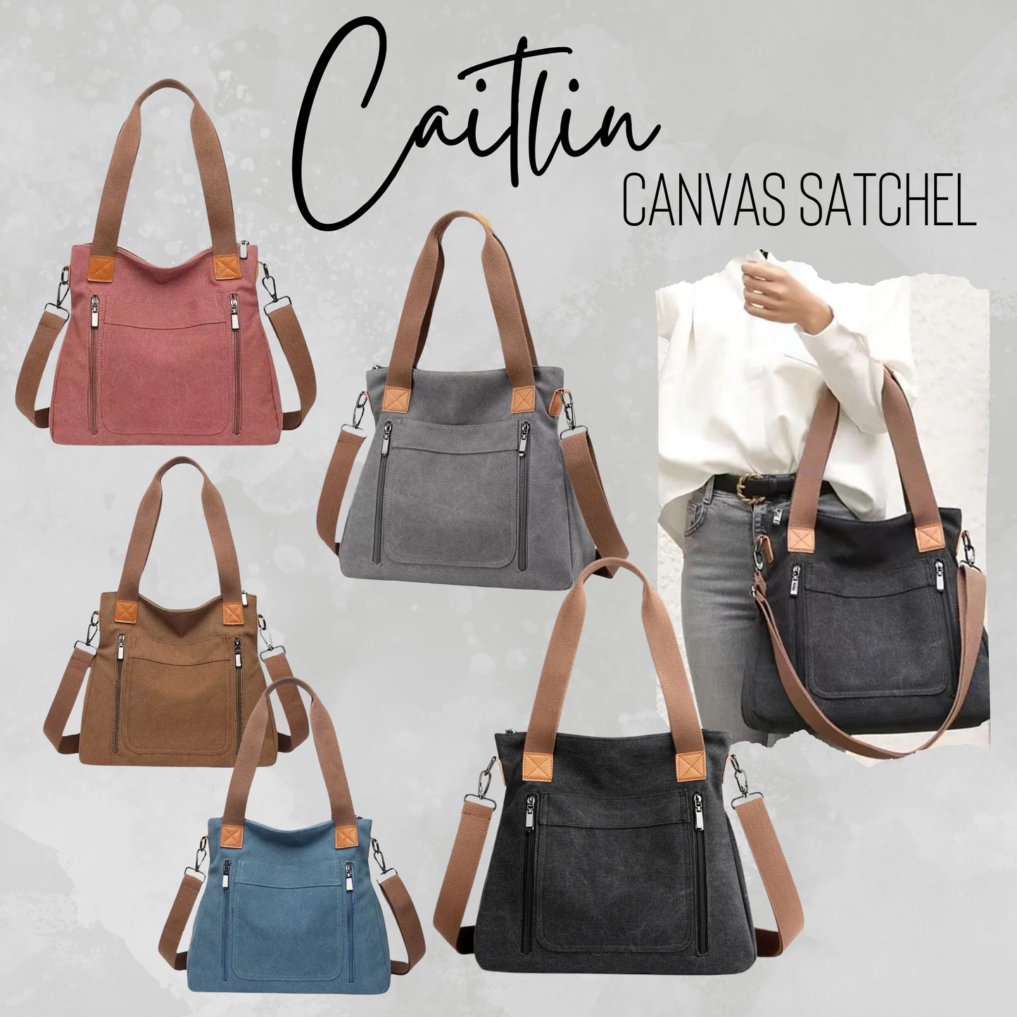 Caitlin - Canvas Satchel - PREORDER 9/10-9/13